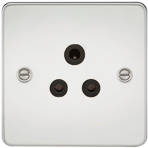 Knightsbridge fpav5apc 5 une assiette plate Socket Commutateur avec insert Noir – Chrome poli