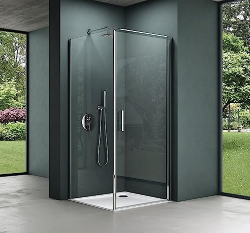 Mai & Mai Cabine de Douche en Angle Transparent sans Receveur 90x100x195cm