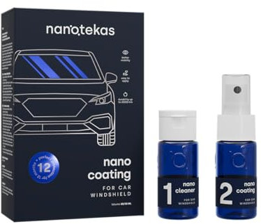 NANOTEKAS Revêtement de Verre Nano Essuie-Glace | revêtement de Pare-Brise en Verre Guard et protéger hydrophobe Window Pluie Spray répulsif