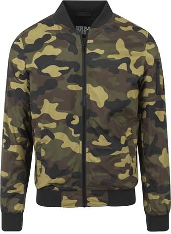 Urban Classics Light Camo Chaqueta Bomber Hombre Cazadora Bomber camuflaje woodland S 100% poliéster