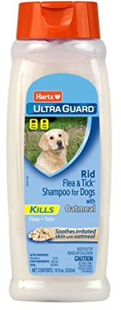 Hartz UltraGuard Rid Flea & Tick Oatmeal Dog Shampoo, 18 oz Bottle