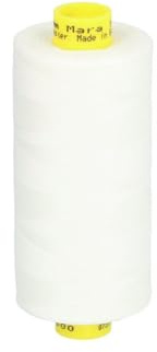 Gütermann - Filato Mara 120, filo da cucito in poliestere, 1000 m, resistente ai raggi UV (bianco, 1)