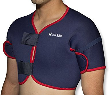 Vulkan axelbandage på båda sidorna, neopren, Large, Marineblau / Rot, 1