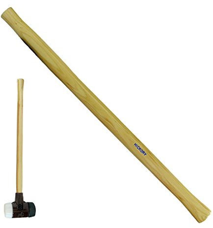 bauCompany24 Vorschlaghammer-Stiel 'Simplex' Ø 80 mm aus hartem Hickoryholz, Länge ca. 700 mm, ergonomisch geformt und lackiert für Simplex-Vorschlaghammer Ø 80 mm