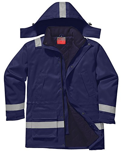 Portwest Chaqueta Winter Ignífuga Y Antiestática , Tamaño: S, Color: Marino, FR59NARS