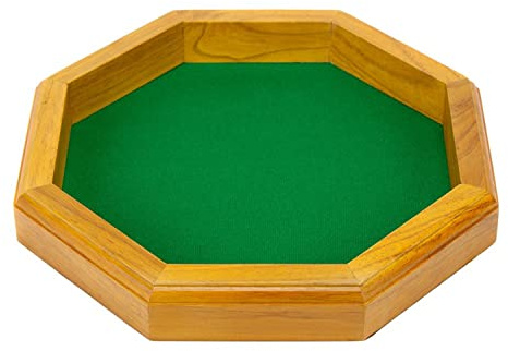 12-inch Felt-Lined Wooden Dice Trays by Wiz Dice (Octagon)