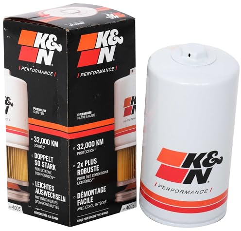 K&N Premium Oil Filter: 20,000 Mile Engine Protection with Wrench Off Nut: Compatible with Select 2011-2022 FORD (F250 Super Duty, F350 Super Duty, F450 Super Duty, F550 Super Duty, F650), HP-4005