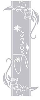 GRAZDesign Fenstertattoo Shower mit Blumen, Fensteraufkleber für Badezimmer, Folie für Duschkabine / 105x40cm