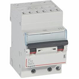 407844 Disjoncteur Tripolaire 10a - 3p Courbe C - 6/10ka - Automatique Et Vis - Legrand Dx3