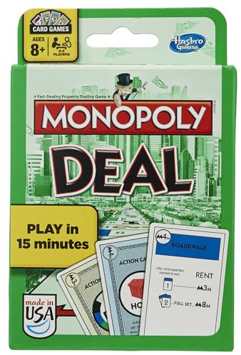 Hasbro B0965 - Monopoly Deal Family Card Game - US Version - Fast Dealing Property Trading, for 8+ Years