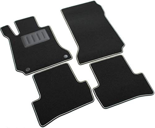 Il Tappeto Auto SPRINT02906 - Alfombrilla para Coche, de moqueta Negra, Antideslizante, Borde Bicolor, talonera de Goma Reforzada, Clase C W204 / S204 2007>2014