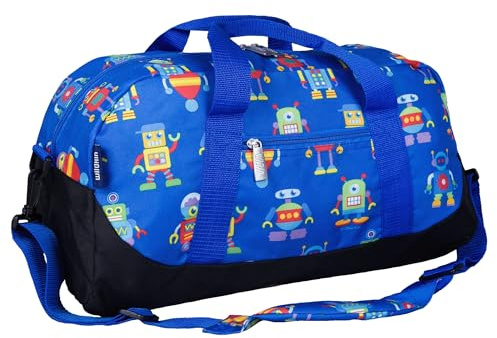 Wildkin Kids Overnighter Duffel Bag – Carry-On Size, Ideal for School & Sleepovers – Robots