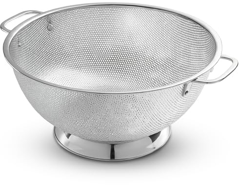 Bellemain Colander for Kitchen – 5 Qt Stainless Steel Strainer with Handle - 18/8 Pasta Strainer Bowl for Pasta, Spaghetti, Vegetables, Fruit, and Pot Draining - Stainless Steel Colander