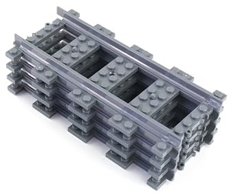Lego® City Gerade Eisenbahn Schienen (4 Stück) – Erweiterungsset für Lego® City Eisenbahn | Original Lego® Gleis Zubehör für Lego® Modelleisenbahn Aufbau