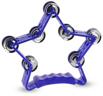 GEWA Schellenring Stern - 14-Paar verchromte Schellen - Zweireihig - Farbe blau