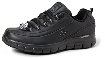 Skechers Women's Sure Track - Trickel Work Shoes,Black Leather,7 UK