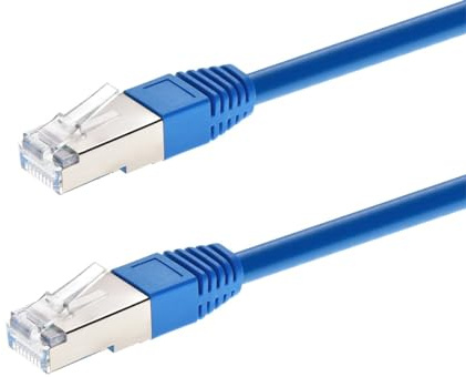 Monoprice Cat6A 20ft Blue Patch Cable Double Shielded (S/FTP) 26AWG 10G Pure Bare Copper Molded RJ45 Entegrade Series Ethernet Cable