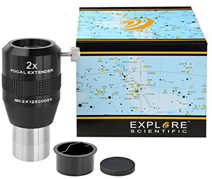 Explore Scientific Fokal Extender 2x 31.7mm/1.25 Zoll Barlowlinse zur Erhöhung der Brennweite für Teleskope
