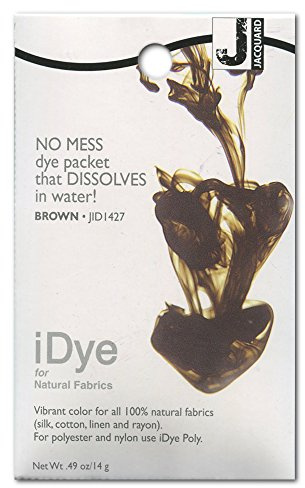 Jacquard iDye Brown Natural Fabric Dye for Cotton Silk and Linen Textiles, Simple Stovetop Hot Water Process, Permanent Garment Colourant with a Dissolvable Packet,14g
