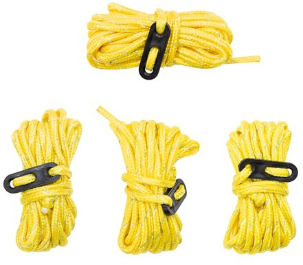 Milestone Camping Abspannseile in Warnfarbe (Viererpack) - Gelb