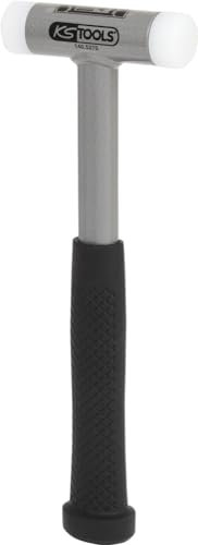 KS Tools 140.5270 Mazzuola, Antirimbalzo, con Manico Tubolare in Acciaio Stabile e Robusto, Teste Intercambiabili in Resistente Poliammide Antischeggia Peso 360 G, 270 mm