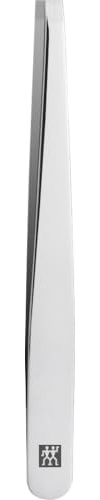 ZWILLING Gerade Pinzette (Zupfen von Augenbrauen und Härchen, handgeschliffene, angeraute Spitzen, große Zupffläche), Poliert, Silber, 90 mm