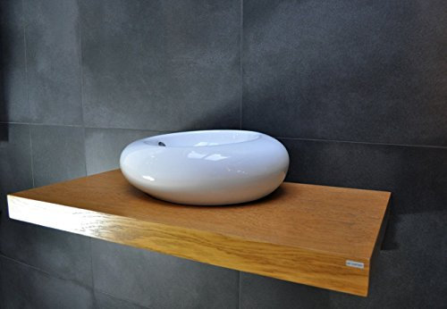 Edler Waschtisch Waschtischplatte Waschkonsole Eiche inklusive Halterung WT-80 Carl Svensson