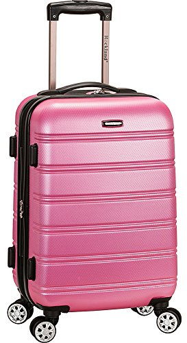 Rockland Melbourne Lightweight Expandable Hardside Spinner Wheel Luggage in Pink