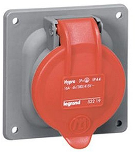 Legrand 053823 Plastique Prise Fixe Hypra, 63A, 380V à 415V, 3P+T -