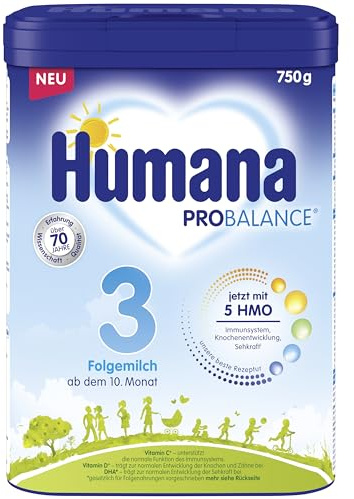 Humana 3 Folgemilch Vorteilspack - 4x750g mit 5 HMO, Natürliche Abwehrkräfte, Optimal für Babys ab dem 10; monat
