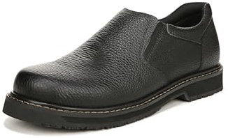 Dr. Scholl's Shoes Men's Winder II Slip Resistant Work Loafer,Black Leather,10.5