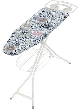 Colombo Stella ASSE Stiro, Metallo/Copriasse in cotone, Multicolore, Dimensione piano da stiro 120 x 40 cm