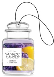 Yankee Candle Car Air Fresheners Hanging Car Jar Ultimate Lemon Lavender Scented Neutralizes Odors Up To 30 Days, Purple