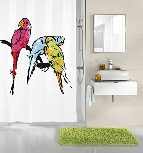 Kleine Wolke 5224148305 Duschvorhang Parrot, 180 x 200 cm, Multicolor