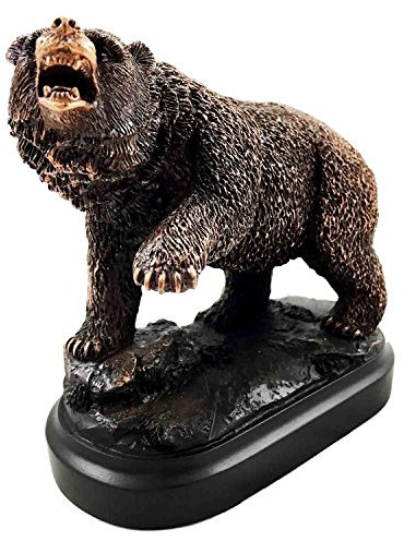 Gifts & Decor Wall Street Stock Market Grizzly Bear Attacking Paw Slash Bronzefigur