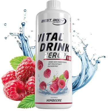 Best Body Nutrition Vital Drink ZEROP® - Himbeere, Original Getränkekonzentrat - Sirup - zuckerfrei, 1:80 ergibt 80 Liter Fertiggetränk, 1000 ml