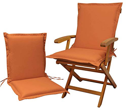 Indoba IND-70481-AUNL-2 2 x Sitzauflage Niederlehner Premium, extra Dicke Polsterauflage mit Reißverschluss, 100 x 50 x 9 cm, Terra