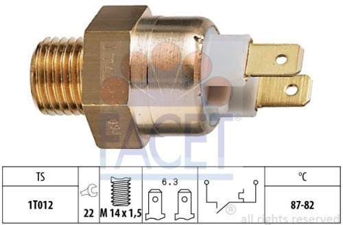 FACET Thermocontact pour ventilateur de radiateur Interrupteur De Température Ventilateur De Radiateur 7.5146