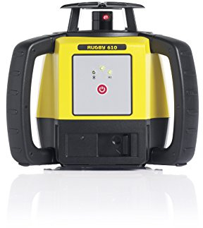 Leica R610,RE140, Alkaline Rugby 610 2000-Feet Self Leveling Horizontal Rotary Laser Kit with Rod Eye 140 Receiver, Yellow