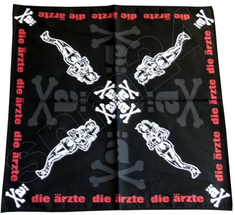 HDmirrorR DIE ÄRZTE - ä-Knochen Gwendoline Bandana Kopftuch - schwarz