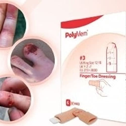 Polymem 6 Apósitos especial para DEDOS | Tamaño MEDIANO | Minimiza el DOLOR producido por la herida a la vez que acelera el PROCESO DE CICATRIZACIÓN.