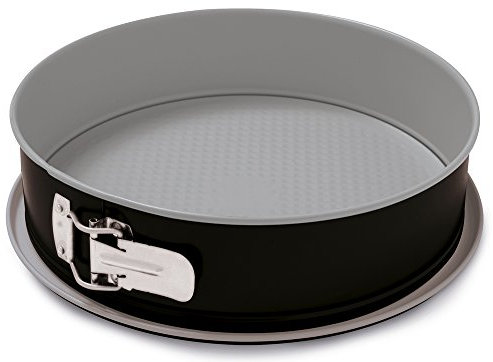 Guardini, Moule à charnière 1 fond Ø 28 cm, Fond anti-goutte, Acier avec revêtement antiadhésif, Noir et Argent, Fabriqué en Italie, Ligne Silver Elegance