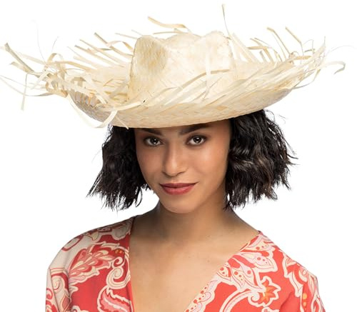 Boland 95441 - Chapeau Caraïbes, pour adultes, chapeau de paille, casquette, chapeau de soleil, costume, carnaval, fête à thème, fête de plage, Beige
