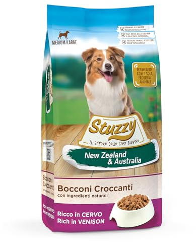 Stuzzy, Alimento Seco para Perros Adultos Sabor Ciervo, Croquetas - Línea New Zealand & Australia Formato Saco De 12 Kg