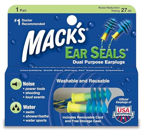Mack's Seals - Tapones para los oídos para natación, Color Multicolor