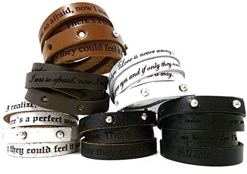 area17 Wickelarmband Leder Armband - mit persönlicher Wunschtext Gravur