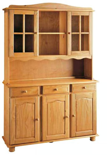 La Factoría Muebles - Alacena 3 puertas en pino macizo, talla 130 x 197 x 42cm