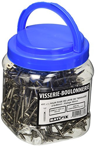 Batifix VTS5X50 Seau de 400 Vis pour lame de terrasse Inox A2 ø 5 x 50 mm