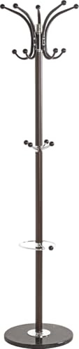 HAKU Garderobenständer braun, chrom, Marmor, Metall Jackenständer - Maße: H 171 x Ø 39 cm, Style: Modern
