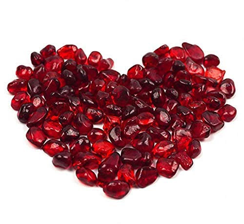 OMEM - Decorazione per acquario, in pietra di vetro rossa, per acquario, ghiaia, ghiaia, decorazione per acquario, confezione da 50, colore: rosso